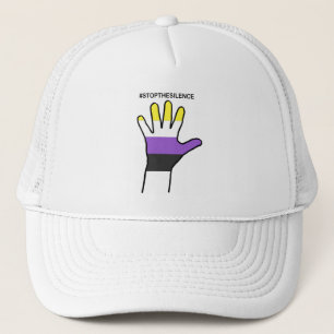 stopthesilence non binary trucker hat