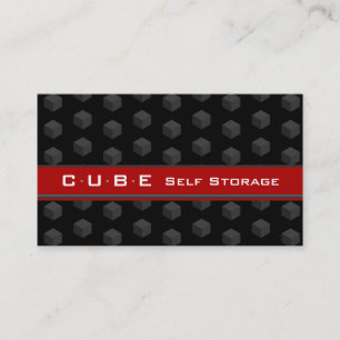 Storage Business Card Cube Box Black Red 3D
