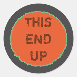 Storage THIS END UP Direction Branding Classic Round Sticker