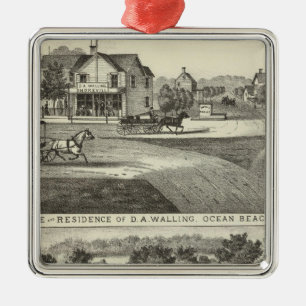 Store and residence of DA Walling Metal Ornament