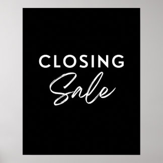 Store Closing Sale Sign, Boutique Retail Store Poster