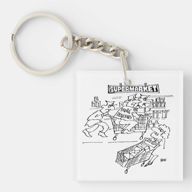 Store Detectives at a Supermarket Keychain (Front)