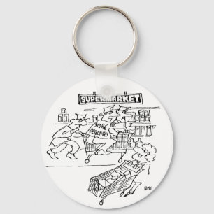 Store Detectives at a Supermarket Keychain