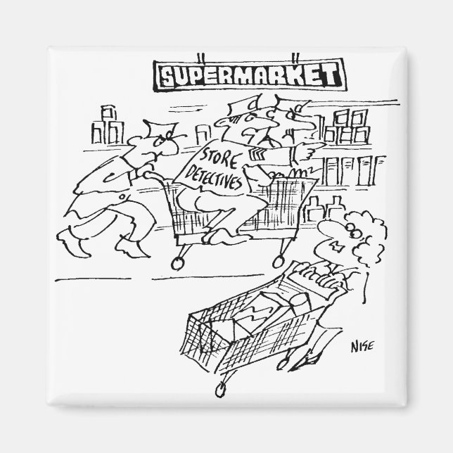 Store Detectives at a Supermarket Magnet (Front)