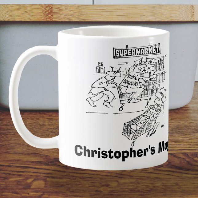 Store Detectives Shopping Trolley Store Security Coffee Mug (Close up)