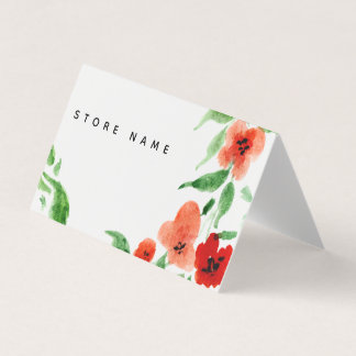 Store Folding Business Card Watercolor Floral