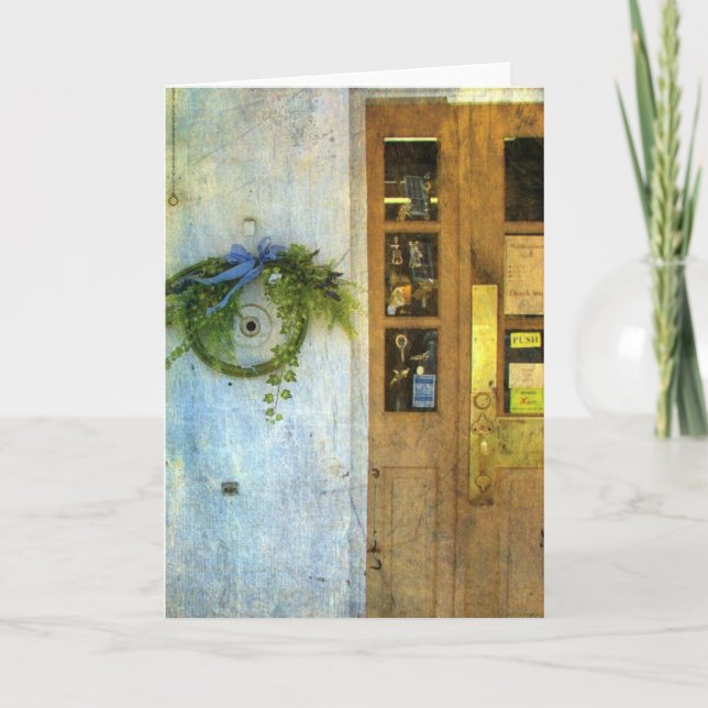 Store Front Door and Wreath Card (Front)