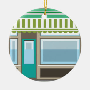 Store Front Vector Ceramic Ornament