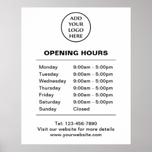 Store Hours Corporate Business Company Logo Here Poster