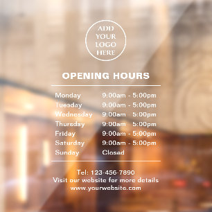 Store Hours Logo Here Corporate Business Company Window Cling
