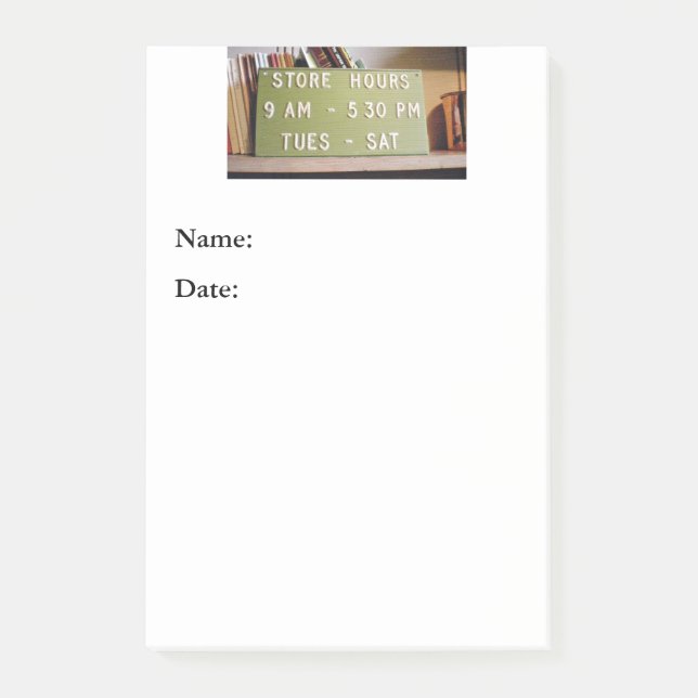 Store Hours Sign Large Post-it Notes (Front)