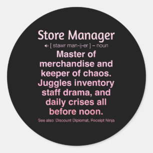 Store Manager  Classic Round Sticker