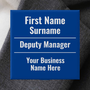 Store Manager or Shop Worker 2 Inch Square Button