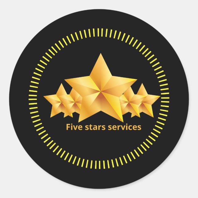 store promotion accessories five stars services  classic round sticker (Front)