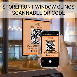 Store Sign Scannable QR Code Scan, Order and Pay