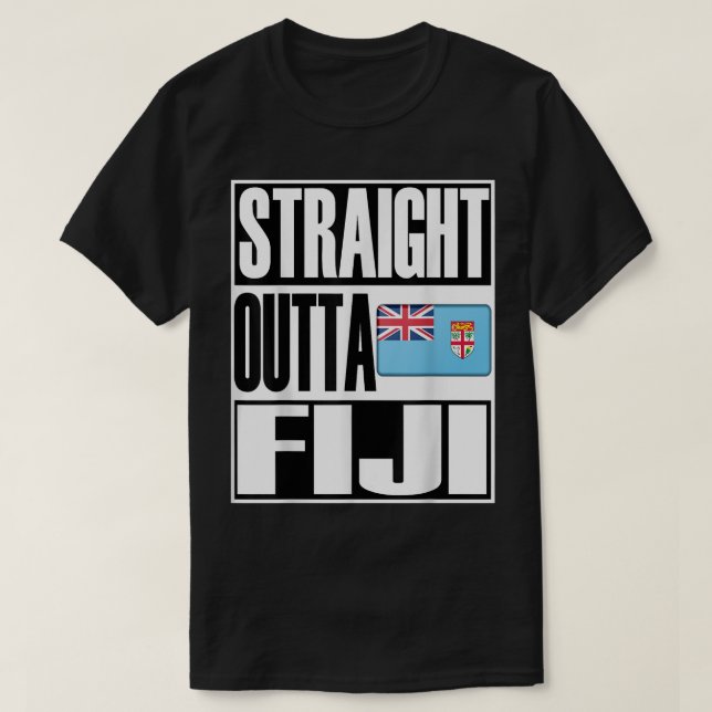 Storecastle Straight Outta Fiji Gift Flag Pride  T-Shirt (Design Front)