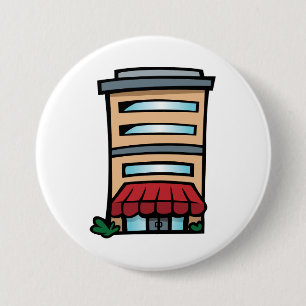 Storefront and Office Building 3 Inch Round Button
