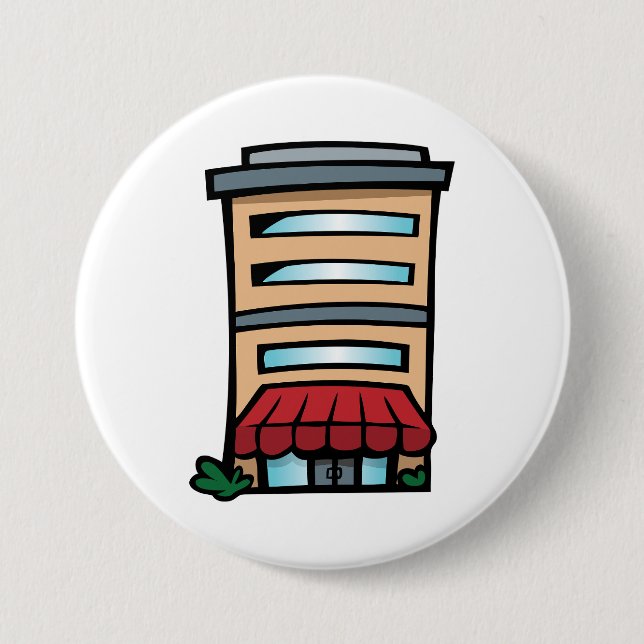 Storefront and Office Building 3 Inch Round Button (Front)