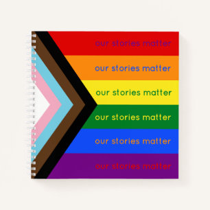 Stories Matter Intersectional Pride Flag Rainbow Notebook