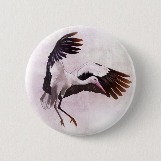 Stork 2 Inch Round Button (Front)