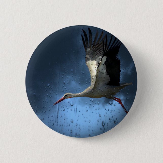 Stork 2 Inch Round Button (Front)