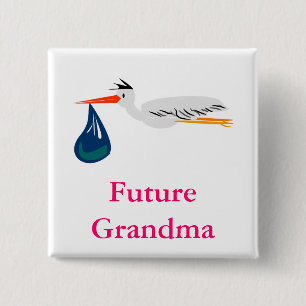 Stork 2 Inch Square Button