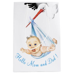 Stork and Baby Funny Gift Bag - Custom Text