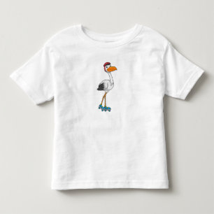 Stork as Inline skater with Roller skates Toddler T-shirt