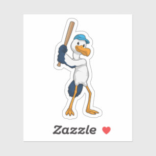 Stork at Baseball with Baseball bat