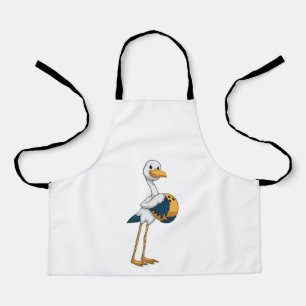 Stork at Bowling with Bowling ball Apron