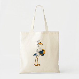 Stork at Bowling with Bowling ball Tote Bag