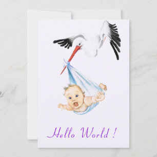 Stork avec Baby shower Invitation Drôle Design