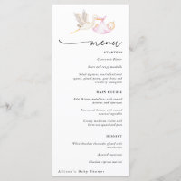 Stork Baby Girl Douche Menu