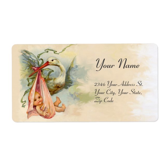 STORK BABY GIRL SHOWER PINK (Front)