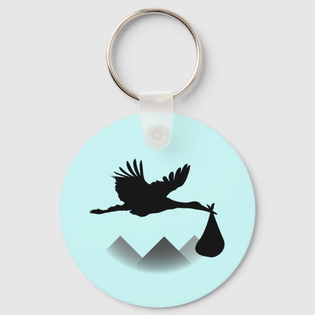 Stork & Baby Keychain (Front)