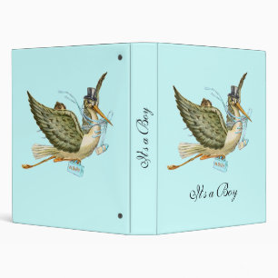 STORK BABY SHOWER ,blue Binder