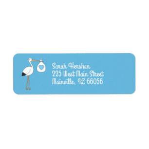 Stork Baby Shower Blue Boy