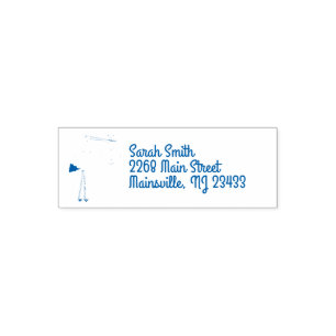 Stork Baby Shower Blue Boy Self-inking Stamp