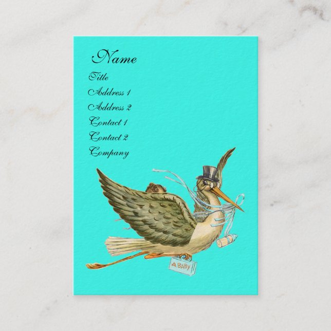 STORK BABY SHOWER BUSINESS CARD (Front)