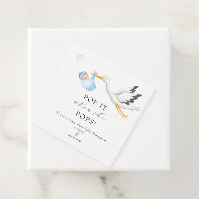 Stork | Baby Shower Favour Tags (In Situ)