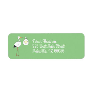 Stork Baby Shower Green Gender Neutral