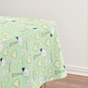 Stork Baby Shower Green Gender Neutral Tablecloth