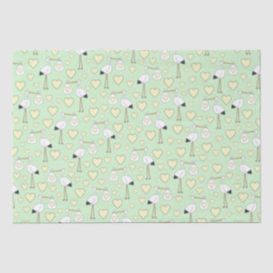 Stork Baby Shower Green Gender Neutral Tissue Paper