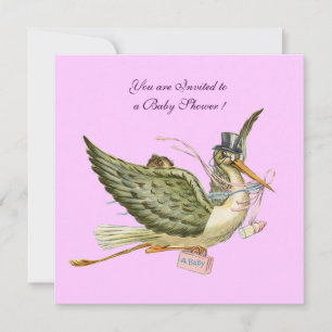 STORK BABY SHOWER INVITATION