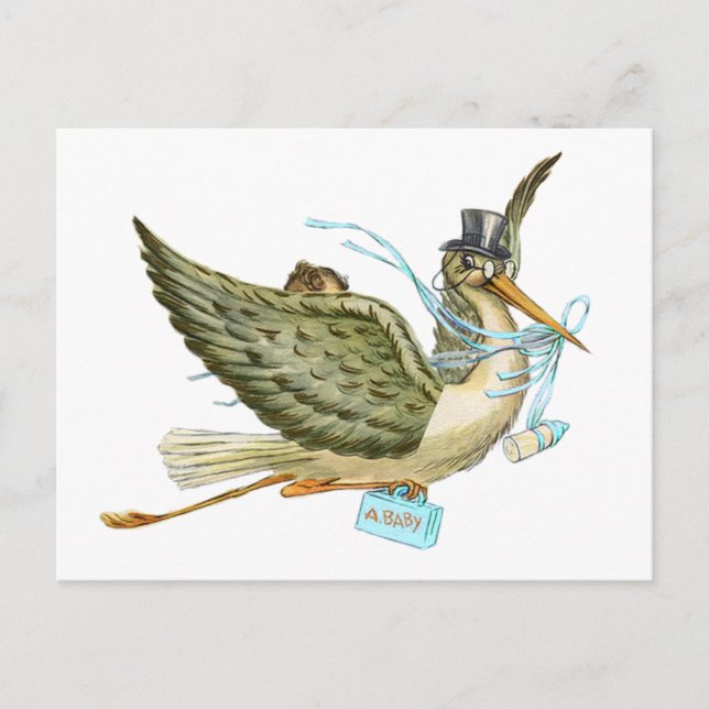 STORK BABY SHOWER INVITATION POSTCARD (Front)