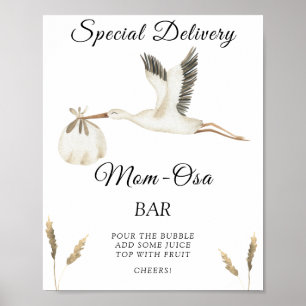 Stork baby shower - Momosa bar Poster