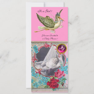 STORK BABY SHOWER MONOGRAM PHOTO TEMPLATE