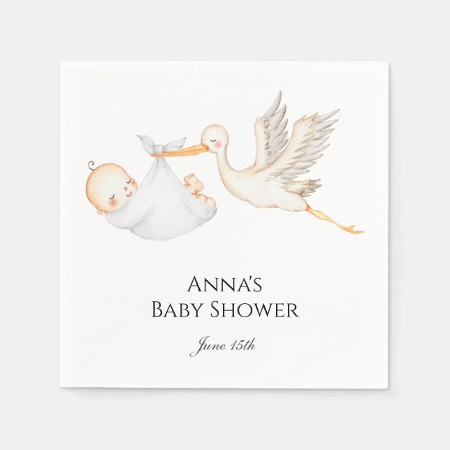 Stork Baby Shower  Napkin (Front)