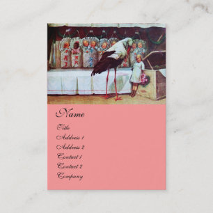 STORK BABY SHOWER pink Business Card