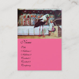 STORK BABY SHOWER pink Business Card